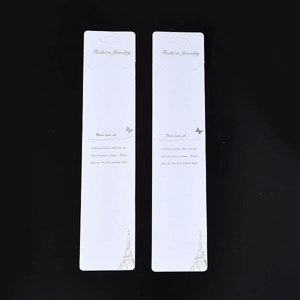 PandaHall Cardboard Jewelry Display Cards, for Necklaces, Jewelry Hang Tags, Rectangle with Word Fashion Jewelry, White, 19.5x4x0.05cm Paper...
PandaHall Cardboard Jewelry Display Cards, for Necklaces, Jewelry Hang Tags, Rectangle with Word Fashion Jewelry, White, 19.5x4x0.05cm Paper...