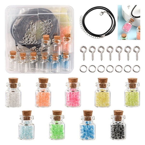 PandaHall DIY Wishing Bottle Pendant Necklace Making Kit, Including Luminous Glass Seed Beads, Glass Bottles, Waxed Cord with Clasps, Mixed..., Multicolor
PandaHall DIY Wishing Bottle Pendant Necklace Making Kit, Including Luminous Glass Seed Beads, Glass Bottles, Waxed Cord with Clasps, Mixed..., Multicolor