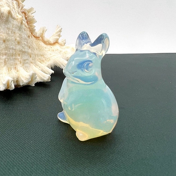 PandaHall Opalite Gemstone Carved Rabbit Figurines, for Home Office Desktop Feng Shui Ornament, 50mm Opalite Rabbit
PandaHall Opalite Gemstone Carved Rabbit Figurines, for Home Office Desktop Feng Shui Ornament, 50mm Opalite Rabbit
