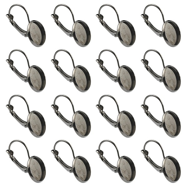 PandaHall 10Pcs Brass Leverback Earring Findings, Flat Round Earring Settings, Gunmetal, 25x14mm, Tray: 12mm Brass
PandaHall 10Pcs Brass Leverback Earring Findings, Flat Round Earring Settings, Gunmetal, 25x14mm, Tray: 12mm Brass