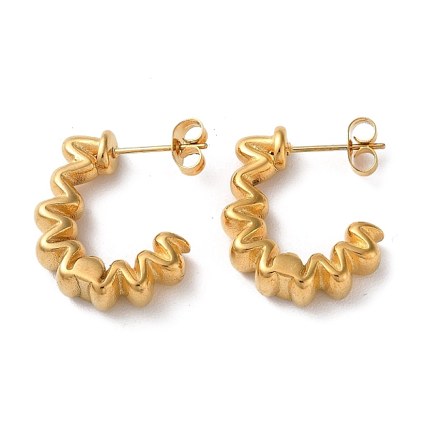 PandaHall Ion Plating(IP) 304 Stainless Steel Twist Stud Earrings, Half Hoop Earrings, Real 18K Gold Plated, 21.5x6mm 304 Stainless Steel...
PandaHall Ion Plating(IP) 304 Stainless Steel Twist Stud Earrings, Half Hoop Earrings, Real 18K Gold Plated, 21.5x6mm 304 Stainless Steel...