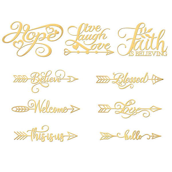 PandaHall OLYCRAFT 9pcs 1.6x1.6 inch Word Arrows Sticker Blessing Arrow Self Adhesive Gold Stickers Inspirational Word Metal Gold Stickers...
PandaHall OLYCRAFT 9pcs 1.6x1.6 inch Word Arrows Sticker Blessing Arrow Self Adhesive Gold Stickers Inspirational Word Metal Gold Stickers...