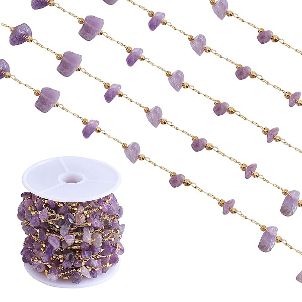 PandaHall Natural Amethyst Chips Beaded Chains, with Golden Brass Findings, Long-Lasting Plated, Soldered, with Spool, 4~14x4~11x2~7mm...
PandaHall Natural Amethyst Chips Beaded Chains, with Golden Brass Findings, Long-Lasting Plated, Soldered, with Spool, 4~14x4~11x2~7mm...