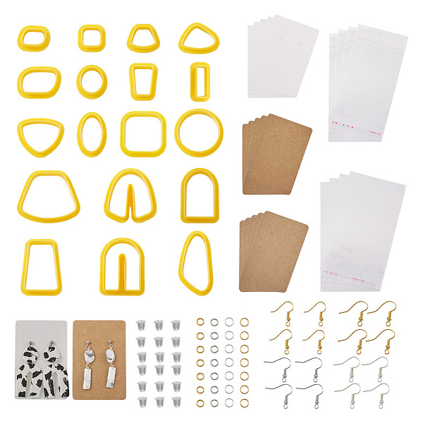 PandaHall FASHEWELRY 18Pcs 18 Style Plastic Clay Cutters, Oval & Trapezoid & Rectangle & Half Round, with Brass Jump Rings & Earring Hooks..., Yellow
PandaHall FASHEWELRY 18Pcs 18 Style Plastic Clay Cutters, Oval & Trapezoid & Rectangle & Half Round, with Brass Jump Rings & Earring Hooks..., Yellow