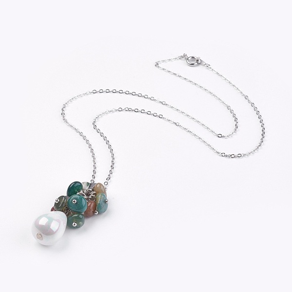 PandaHall Natural Mixed Gemstone Pendant Necklaces, with Teardrop Shell Pearl Beads, Brass Ball Head pins, 304 Stainless Steel Jump Rings...
PandaHall Natural Mixed Gemstone Pendant Necklaces, with Teardrop Shell Pearl Beads, Brass Ball Head pins, 304 Stainless Steel Jump Rings...
