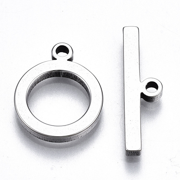 PandaHall 201 Stainless Steel Toggle Clasps, Nickel Free, Ring, Stainless Steel Color, Ring: 17x13.5x2mm, Hole: 1.8mm, Bar: 22x6x2mm, Hole...
PandaHall 201 Stainless Steel Toggle Clasps, Nickel Free, Ring, Stainless Steel Color, Ring: 17x13.5x2mm, Hole: 1.8mm, Bar: 22x6x2mm, Hole...