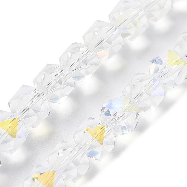 PandaHall Electroplate Glass Beads Strands, AB Color Plated, Polygon, Clear AB, 9x9x9mm, Hole: 1.4mm, about 60pcs/strand, 22.44''(57cm)..., White
PandaHall Electroplate Glass Beads Strands, AB Color Plated, Polygon, Clear AB, 9x9x9mm, Hole: 1.4mm, about 60pcs/strand, 22.44''(57cm)..., White