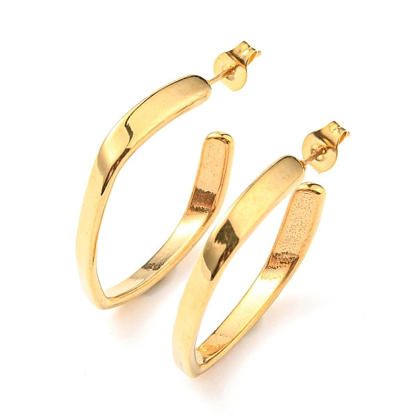 PandaHall 304 Stainless Steel Twist Rectangle Stud Earrings, Half Hoop Earrings for Women, Real 18K Gold Plated, 29x27.5x3.5mm, Pin: 0.6mm...
PandaHall 304 Stainless Steel Twist Rectangle Stud Earrings, Half Hoop Earrings for Women, Real 18K Gold Plated, 29x27.5x3.5mm, Pin: 0.6mm...