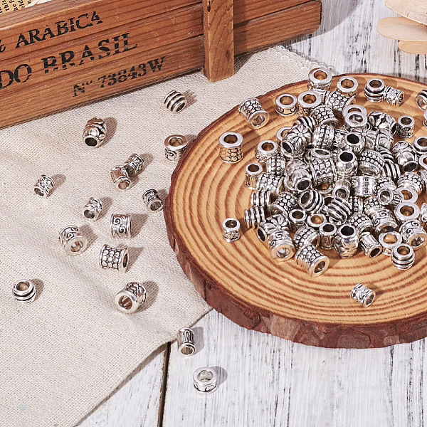 PandaHall Tibetan Style Alloy Large Hole European Beads, Mixed Shapes, Antique Silver, about 190pcs/box Alloy Mixed Shapes
PandaHall Tibetan Style Alloy Large Hole European Beads, Mixed Shapes, Antique Silver, about 190pcs/box Alloy Mixed Shapes