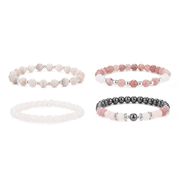PandaHall 4Pcs 4 Style Natural & Synthetic Mixed Gemstone Round Beaded Stretch Bracelets Set for Women, Inner Diameter: 2-1/8 inch(5.3cm)...
PandaHall 4Pcs 4 Style Natural & Synthetic Mixed Gemstone Round Beaded Stretch Bracelets Set for Women, Inner Diameter: 2-1/8 inch(5.3cm)...