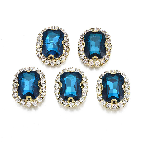 PandaHall Sew on Rhinestone, Transparent Glass Rhinestone, with Brass Prong Settings, Faceted, Rectangle, Marine Blue, 19.5x15.5x6.5mm, Hole..., Clear
PandaHall Sew on Rhinestone, Transparent Glass Rhinestone, with Brass Prong Settings, Faceted, Rectangle, Marine Blue, 19.5x15.5x6.5mm, Hole..., Clear
