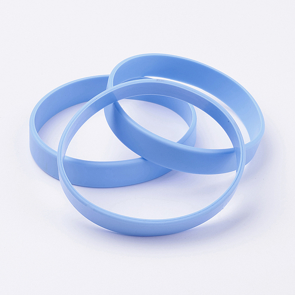 PandaHall Silicone Wristbands Bracelets, Cord Bracelets, Light Sky Blue, 2-1/2 inch(63mm), 12x2mm Silicone Blue
PandaHall Silicone Wristbands Bracelets, Cord Bracelets, Light Sky Blue, 2-1/2 inch(63mm), 12x2mm Silicone Blue