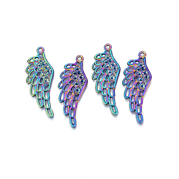 PandaHall Rainbow Color Alloy Pendant Rhinestone Settings, Cadmium Free & Lead Free, Wing, Fit For 1.6mm Rhinestone, 43.5x17x3.5mm, Hole...
PandaHall Rainbow Color Alloy Pendant Rhinestone Settings, Cadmium Free & Lead Free, Wing, Fit For 1.6mm Rhinestone, 43.5x17x3.5mm, Hole...