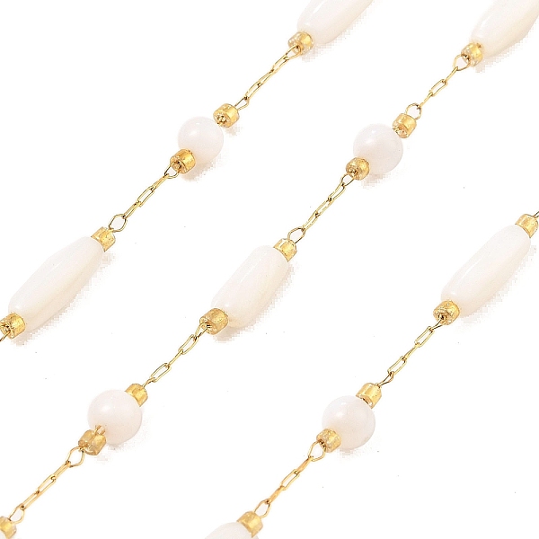 PandaHall Ion Plating(IP) 304 Stainless Steel Paperclip Chains, Soldered, with Shell Beads, Barrel, Real 18K Gold Plated, 10x3.5mm, about...
PandaHall Ion Plating(IP) 304 Stainless Steel Paperclip Chains, Soldered, with Shell Beads, Barrel, Real 18K Gold Plated, 10x3.5mm, about...