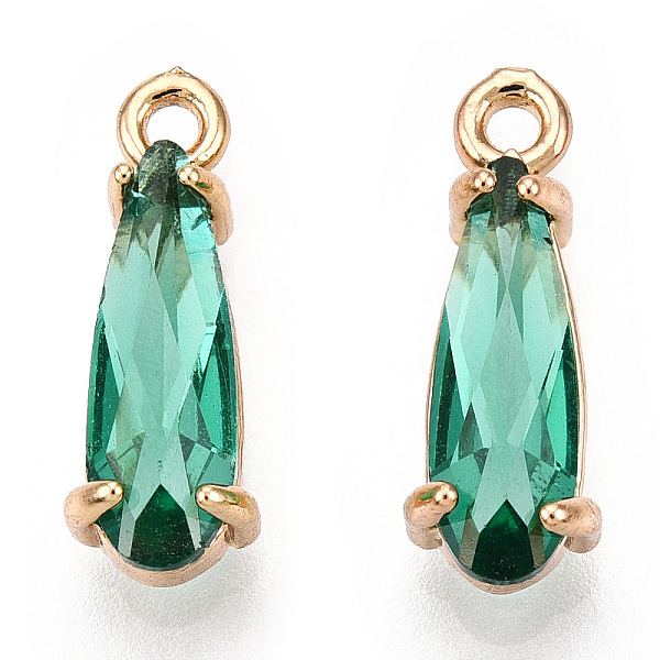 PandaHall Faceted Glass Pendants, with Golden Tone Brass Open Back Settings, Teardrop, Medium Aquamarine, 14.5x4.5x4mm, Hole: 1.2mm...
PandaHall Faceted Glass Pendants, with Golden Tone Brass Open Back Settings, Teardrop, Medium Aquamarine, 14.5x4.5x4mm, Hole: 1.2mm...
