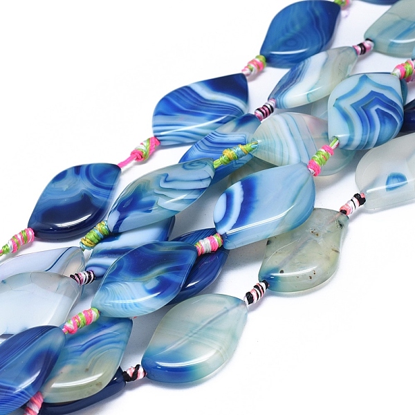 PandaHall Natural Banded Agate/Striped Agate Beads Strands, Dyed & Heated, Twist, Cornflower Blue, 35~37x24~26x6~8mm, Hole: 2.5mm, about...
PandaHall Natural Banded Agate/Striped Agate Beads Strands, Dyed & Heated, Twist, Cornflower Blue, 35~37x24~26x6~8mm, Hole: 2.5mm, about...