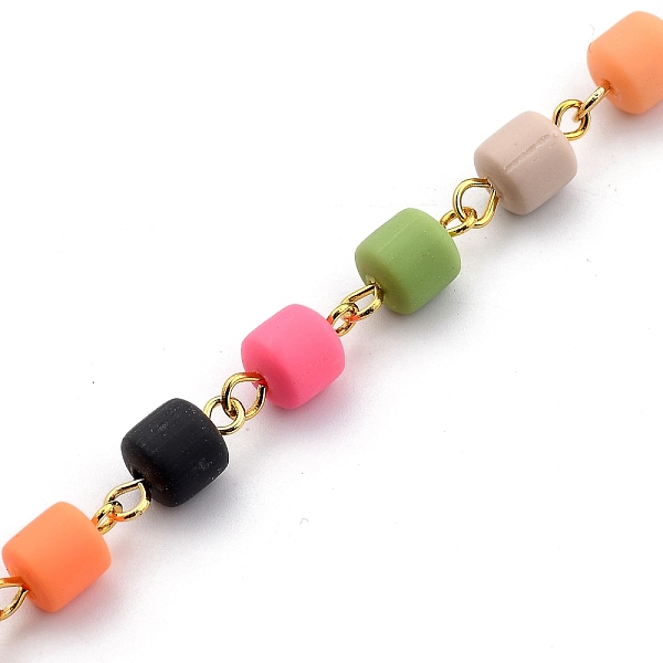 PandaHall Handmade Polymer Clay Beaded Chains, with Golden Plated Brass Eye Pin, for Bracelet Necklace Making, Colorful, Column Beads...
PandaHall Handmade Polymer Clay Beaded Chains, with Golden Plated Brass Eye Pin, for Bracelet Necklace Making, Colorful, Column Beads...