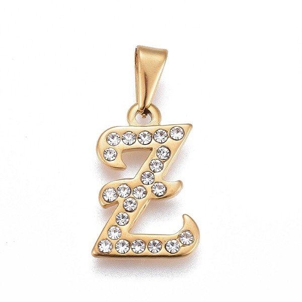 PandaHall 304 Stainless Steel Pendants, with Rhinestone, Letter, Letter.Z, 21x13.5x2mm, Hole: 3~3.5x7.5~8mm Stainless Steel+Rhinestone..., Clear
PandaHall 304 Stainless Steel Pendants, with Rhinestone, Letter, Letter.Z, 21x13.5x2mm, Hole: 3~3.5x7.5~8mm Stainless Steel+Rhinestone..., Clear