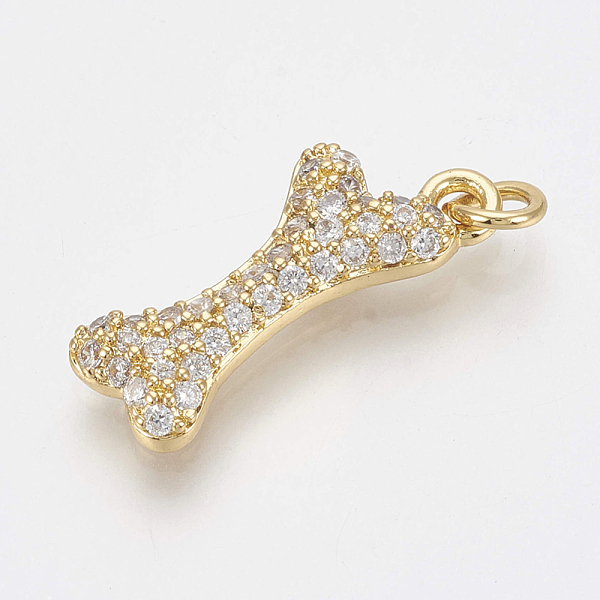 PandaHall Brass Micro Pave Cubic Zirconia Pendants, with Jump Rings, Bone, Clear, Golden, 19.5x8x3mm, Hole: 2.5mm Brass+Cubic Zirconia Dog...
PandaHall Brass Micro Pave Cubic Zirconia Pendants, with Jump Rings, Bone, Clear, Golden, 19.5x8x3mm, Hole: 2.5mm Brass+Cubic Zirconia Dog...