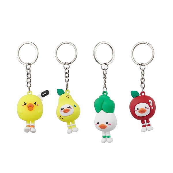 PandaHall Cartoon Fruits Duck PVC Plastic Keychain, with Iron Split Key Rings, Mixed Color, 103~117mm Plastic Duck Multicolor
PandaHall Cartoon Fruits Duck PVC Plastic Keychain, with Iron Split Key Rings, Mixed Color, 103~117mm Plastic Duck Multicolor