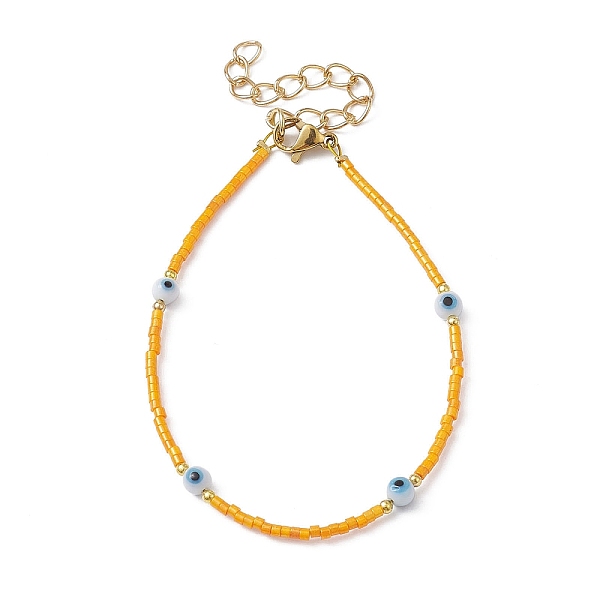 PandaHall Evil Eye Lampwork & Glass Seed Beaded Bracelet with Real 18K Gold Plated 304 Stainless Steel Clasps, Orange, 6-3/4 inch(17.2cm)...
PandaHall Evil Eye Lampwork & Glass Seed Beaded Bracelet with Real 18K Gold Plated 304 Stainless Steel Clasps, Orange, 6-3/4 inch(17.2cm)...
