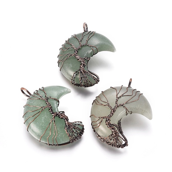 PandaHall Natural Green Aventurine Tree of Life Wire Wrapped Pendants, with Brass Findings, Crescent Moon, Red Copper, 44~46x26~32x12.5mm...
PandaHall Natural Green Aventurine Tree of Life Wire Wrapped Pendants, with Brass Findings, Crescent Moon, Red Copper, 44~46x26~32x12.5mm...