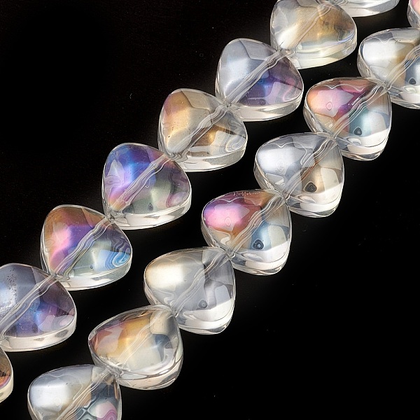 PandaHall Transparent Electroplate Glass Bead Strands, AB Color Plated, Heart, Clear AB, 12x13x7mm, Hole: 1mm, about 55pcs/strand, 25.51''..., White
PandaHall Transparent Electroplate Glass Bead Strands, AB Color Plated, Heart, Clear AB, 12x13x7mm, Hole: 1mm, about 55pcs/strand, 25.51''..., White