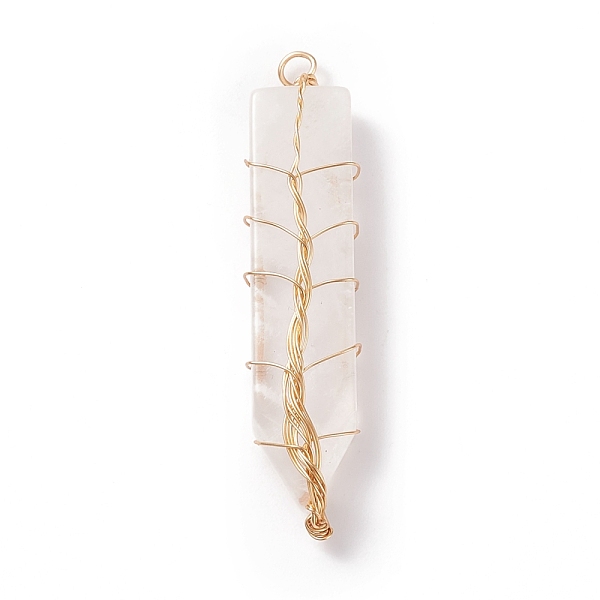 PandaHall Natural Quartz Crystal Big Pendants, with Light Gold Tone Copper Wire Wrapped, Sword, 61~63x13.5~15x7.5~8mm, Hole: 3.5mm Quartz...
PandaHall Natural Quartz Crystal Big Pendants, with Light Gold Tone Copper Wire Wrapped, Sword, 61~63x13.5~15x7.5~8mm, Hole: 3.5mm Quartz...