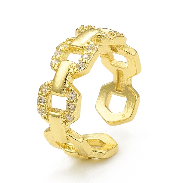 PandaHall Clear Cubic Zirconia Hollow Out Octagon Open Cuff Ring, Rack Plating Brass Jewelry for Women, Cadmium Free & Lead Free, Real 18K...
PandaHall Clear Cubic Zirconia Hollow Out Octagon Open Cuff Ring, Rack Plating Brass Jewelry for Women, Cadmium Free & Lead Free, Real 18K...