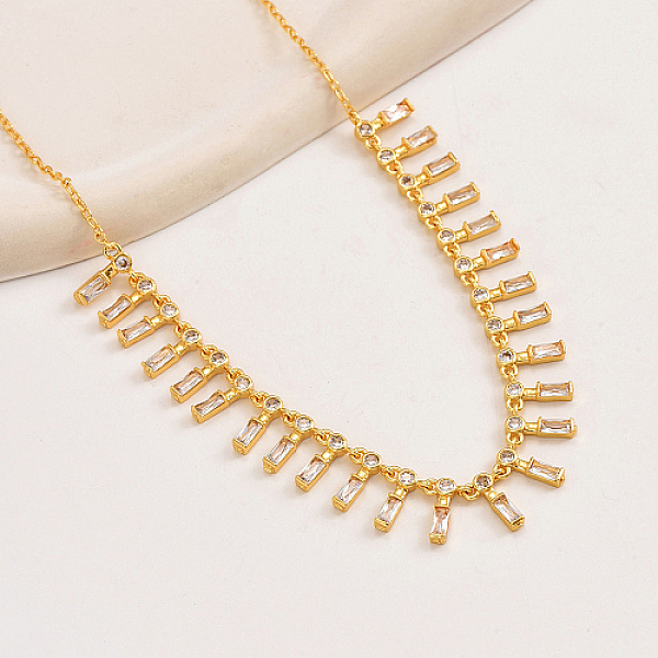 PandaHall Golden Brass Rectangle Charms Bib Necklace for Women, Clear, 15.75 inch(40cm) Brass Clear
PandaHall Golden Brass Rectangle Charms Bib Necklace for Women, Clear, 15.75 inch(40cm) Brass Clear