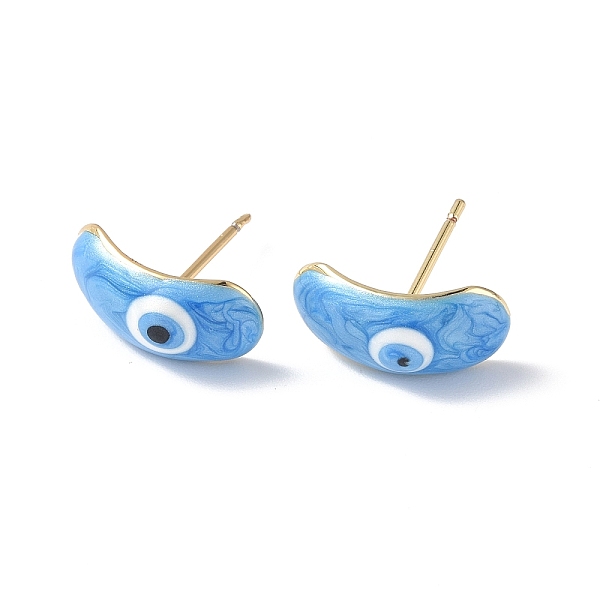 PandaHall Enamel Curved Oval with Evil Eye Stud Earrings, Real 18K Gold Plated Brass Jewelry for Women, Light Sky Blue, 7.5x15.5mm, Pin...
PandaHall Enamel Curved Oval with Evil Eye Stud Earrings, Real 18K Gold Plated Brass Jewelry for Women, Light Sky Blue, 7.5x15.5mm, Pin...