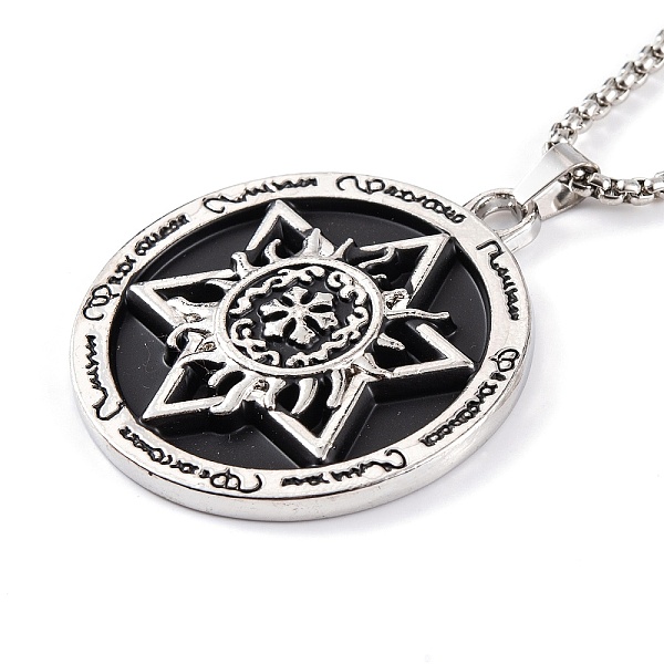 PandaHall Titanium Steel Box Chain Necklaces, Alloy Star of David Hexagram Pendant Necklaces, Stainless Steel Color, 24.09 inch(61.2cm)...
PandaHall Titanium Steel Box Chain Necklaces, Alloy Star of David Hexagram Pendant Necklaces, Stainless Steel Color, 24.09 inch(61.2cm)...