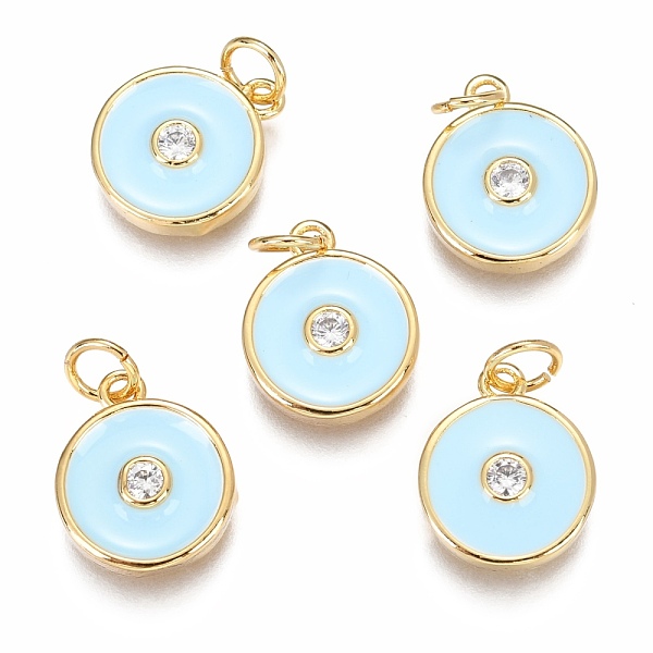 PandaHall Brass Micro Pave Clear Cubic Zirconia Charms, Long-Lasting Plated, with Enamel & Jump Rings, Flat Round, Real 18K Gold Plated...
PandaHall Brass Micro Pave Clear Cubic Zirconia Charms, Long-Lasting Plated, with Enamel & Jump Rings, Flat Round, Real 18K Gold Plated...