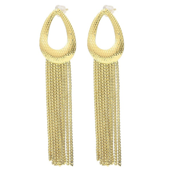 PandaHall Hollow Teardrop Brass Stud Earrings, Chains Tassel Earrings, Long-Lasting Plated, Lead Free & Cadmium Free, Real 18K Gold Plated...
PandaHall Hollow Teardrop Brass Stud Earrings, Chains Tassel Earrings, Long-Lasting Plated, Lead Free & Cadmium Free, Real 18K Gold Plated...