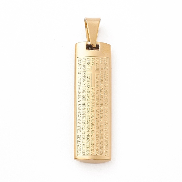 PandaHall Column 304 Stainless Steel Lord's Prayer Cross Pendants, Golden, 38x12x5mm, Hole: 7x4mm 304 Stainless Steel Column
PandaHall Column 304 Stainless Steel Lord's Prayer Cross Pendants, Golden, 38x12x5mm, Hole: 7x4mm 304 Stainless Steel Column