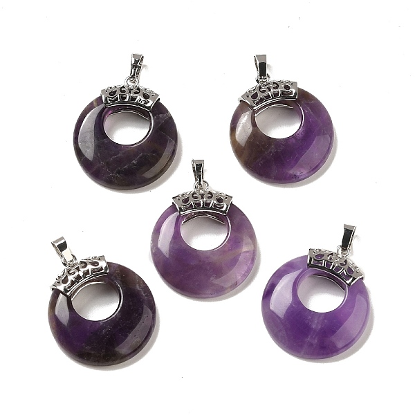 PandaHall Amethyst Pendants, with Brass Findings, Flat Round, Platinum Metal Color, 28x6mm, Hole: 7x4mm Amethyst Flat Round
PandaHall Amethyst Pendants, with Brass Findings, Flat Round, Platinum Metal Color, 28x6mm, Hole: 7x4mm Amethyst Flat Round