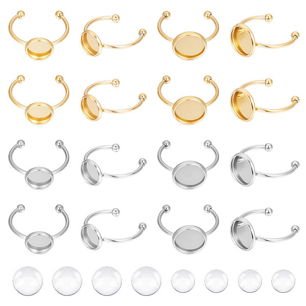 PandaHall Unicraftale DIY Blank Dome Cuff Ring Making Kit, Including 304 Stainless Steel Ring Settings, Glass Cabochons, Golden & Stainless...
PandaHall Unicraftale DIY Blank Dome Cuff Ring Making Kit, Including 304 Stainless Steel Ring Settings, Glass Cabochons, Golden & Stainless...