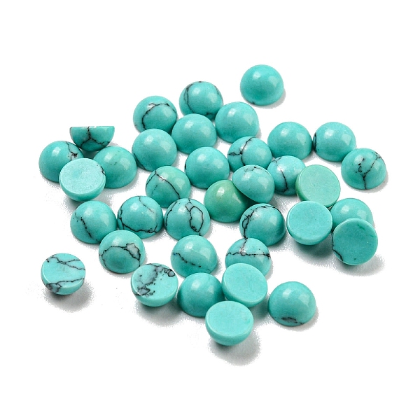 PandaHall Synthetic Turquoise Cabochons, Half Round, 4x2~2.5mm Synthetic Turquoise Half Round
PandaHall Synthetic Turquoise Cabochons, Half Round, 4x2~2.5mm Synthetic Turquoise Half Round
