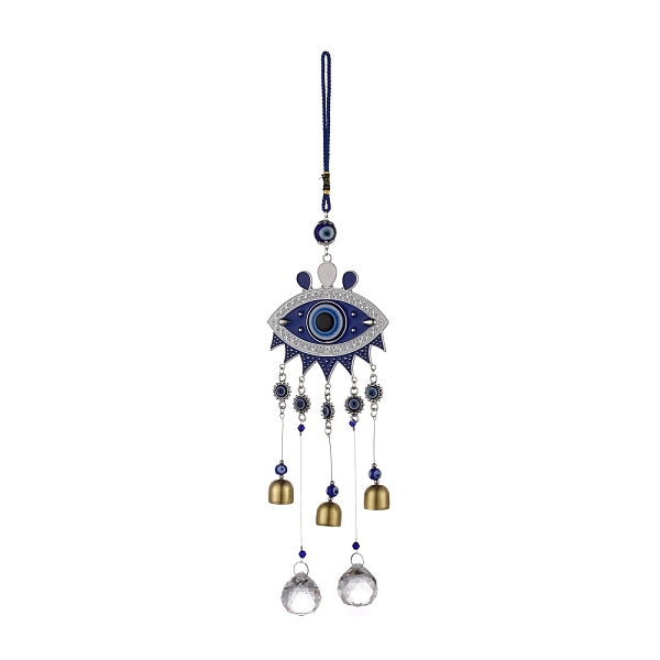 PandaHall Alloy Turkish Blue Evil Eye Pendant Decoration, with Bell & Crystal Prisms, for Home Wall Hanging Amulet Ornament, Antique Silver...
PandaHall Alloy Turkish Blue Evil Eye Pendant Decoration, with Bell & Crystal Prisms, for Home Wall Hanging Amulet Ornament, Antique Silver...