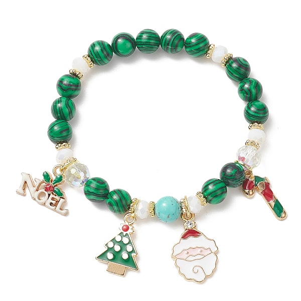 PandaHall Synthetic Malachite Round Beaded Stretch Bracelet, Tree & Santa Claus & Word Noel Alloy Enamel Charms Christmas Bracelet for Women..., Multicolor
PandaHall Synthetic Malachite Round Beaded Stretch Bracelet, Tree & Santa Claus & Word Noel Alloy Enamel Charms Christmas Bracelet for Women..., Multicolor