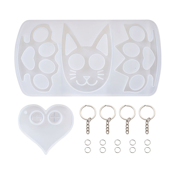 PandaHall DIY Key Chain Making, with Iron Jump Ring, Keychain Silicone Pendant Molds, Heart & Cat & Claw Shape, Platinum, 22pcs/set Silicone...
PandaHall DIY Key Chain Making, with Iron Jump Ring, Keychain Silicone Pendant Molds, Heart & Cat & Claw Shape, Platinum, 22pcs/set Silicone...