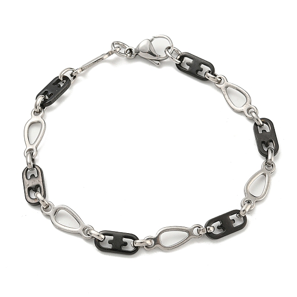 PandaHall Two Tone 304 Stainless Steel Teardrop & Oval Link Chain Bracelet, Black, 8-1/2 inch(21.6cm), Wide: 6.5mm 304 Stainless Steel Oval
PandaHall Two Tone 304 Stainless Steel Teardrop & Oval Link Chain Bracelet, Black, 8-1/2 inch(21.6cm), Wide: 6.5mm 304 Stainless Steel Oval