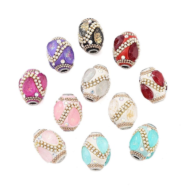 PandaHall Iron with Resin with Glass Handmad, Indonesia Beads, Oval, Mixed Color, 21x26mm, Hole: 4.8mm Polymer Clay Oval Multicolor
PandaHall Iron with Resin with Glass Handmad, Indonesia Beads, Oval, Mixed Color, 21x26mm, Hole: 4.8mm Polymer Clay Oval Multicolor