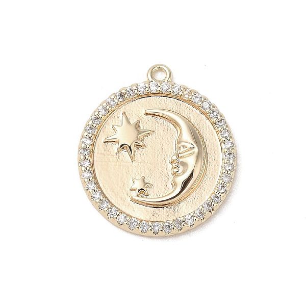 PandaHall Brass Pendants Pave Shell, with Clear Cubic Zirconia, Round with Moon & Star, Golden, 18.5x16.5x2.5mm, Hole: 1.2mm Brass+Cubic...
PandaHall Brass Pendants Pave Shell, with Clear Cubic Zirconia, Round with Moon & Star, Golden, 18.5x16.5x2.5mm, Hole: 1.2mm Brass+Cubic...