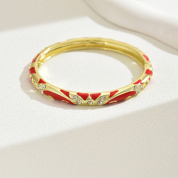 PandaHall Fashionable Casual Retro Alloy Rhinestone Bangles with Enamel for Women, Real 18K Gold Plated Alloy
PandaHall Fashionable Casual Retro Alloy Rhinestone Bangles with Enamel for Women, Real 18K Gold Plated Alloy