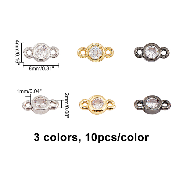 PandaHall CHGCRAFT 30Pcs 3 Colors Brass Micro Pave Cubic Zirconia Links, Long-Lasting Plated, Cadmium Free & Nickel Free & Lead Free, Flat..., Clear
PandaHall CHGCRAFT 30Pcs 3 Colors Brass Micro Pave Cubic Zirconia Links, Long-Lasting Plated, Cadmium Free & Nickel Free & Lead Free, Flat..., Clear