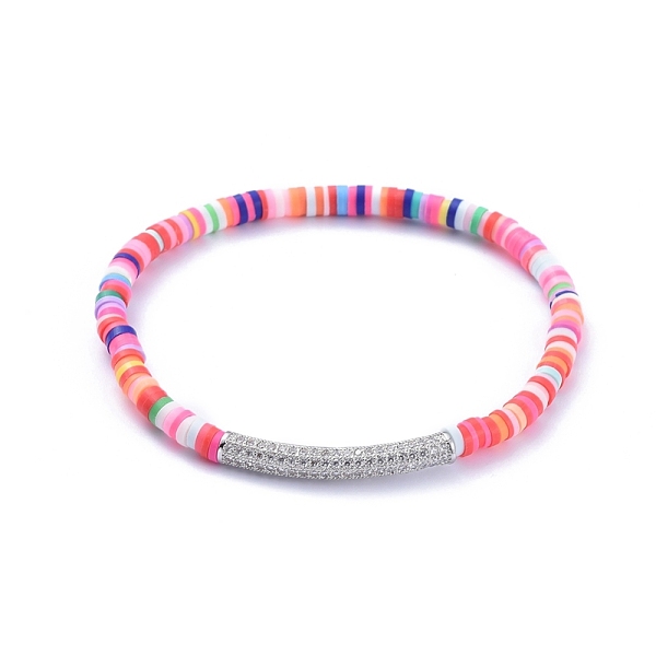 PandaHall Handmade Polymer Clay Heishi Bead Stretch Bracelets, with Brass Micro Pave Clear Cubic Zirconia Tube Beads, Colorful, 2-1/4 inch...
PandaHall Handmade Polymer Clay Heishi Bead Stretch Bracelets, with Brass Micro Pave Clear Cubic Zirconia Tube Beads, Colorful, 2-1/4 inch...