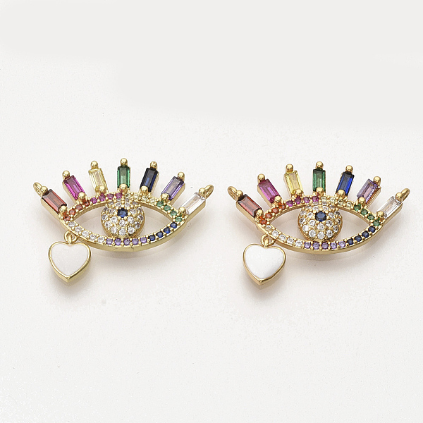 PandaHall Brass Micro Pave Cubic Zirconia Pendants, with Enamel, Eye and Heart, Colorful, Golden, 16x29.5x4.5mm, Hole: 1.2mm Brass+Cubic...
PandaHall Brass Micro Pave Cubic Zirconia Pendants, with Enamel, Eye and Heart, Colorful, Golden, 16x29.5x4.5mm, Hole: 1.2mm Brass+Cubic...