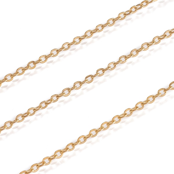 PandaHall Ion Plating(IP) 304 Stainless Steel Cable Chains, with Spool, Flat Oval, for Jewelry Making, Soldered, Golden, 2x1.5x0.4mm, about...
PandaHall Ion Plating(IP) 304 Stainless Steel Cable Chains, with Spool, Flat Oval, for Jewelry Making, Soldered, Golden, 2x1.5x0.4mm, about...
