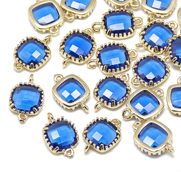 PandaHall Glass Links connectors, with Golden Tone Brass Findings, Faceted, Square, Dodger Blue, 15x9x3mm, Hole: 0.5mm Glass Square
PandaHall Glass Links connectors, with Golden Tone Brass Findings, Faceted, Square, Dodger Blue, 15x9x3mm, Hole: 0.5mm Glass Square
